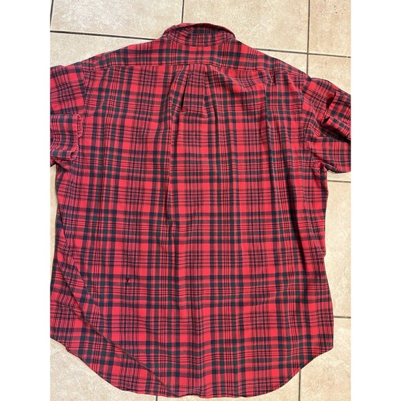 VTG Ralph Lauren BIG SHIRT Mens XL Red Buffalo Plaid Button Long Sleeve Cotton - Picture 5 of 9
